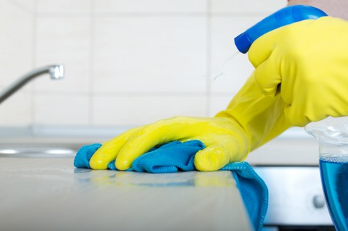 Eco-conscious waste handling and carpet cleaning compliance illustration