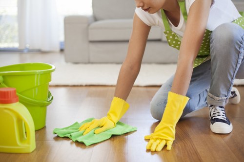 Deep cleaning process for a rug in EC1 with stain treatment